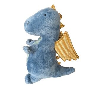Pillowfort Bergen Blue Dragon Figural Pillow Plush Gold Wings 14"